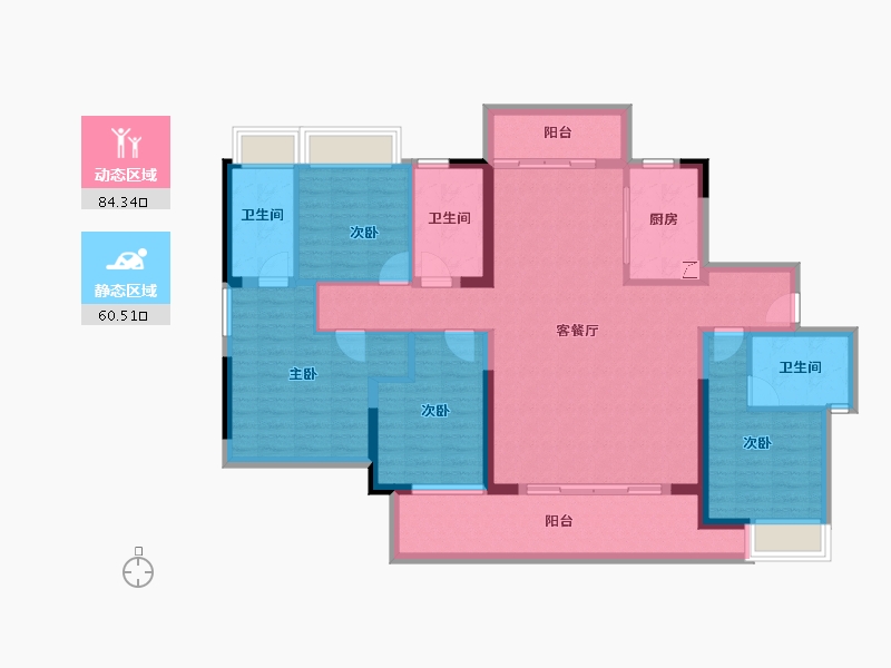 广东省-梅州市-梅州中骏世界城-130.02-户型库-动静分区