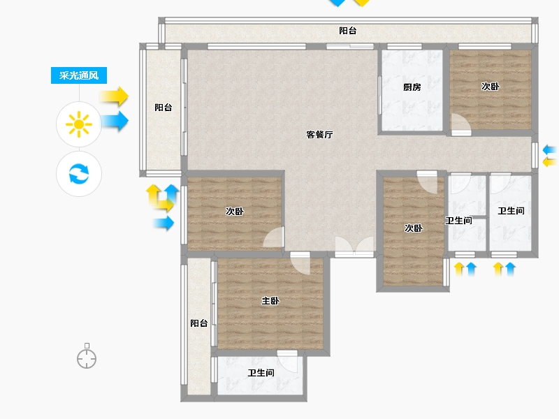 河南省-焦作市-华洋湖畔天著-145.00-户型库-采光通风