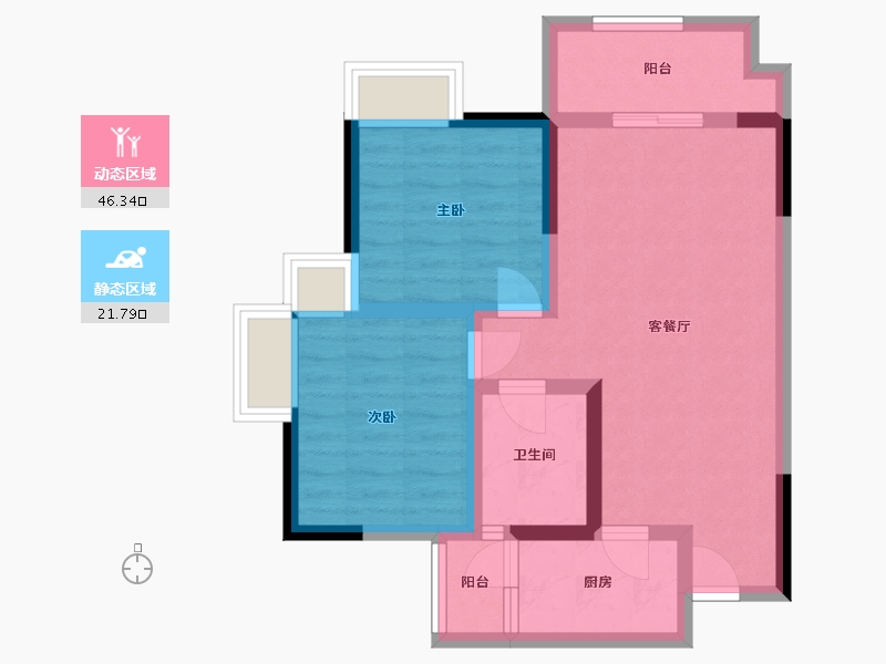 四川省-成都市-泰美蓝山-70.00-户型库-动静分区