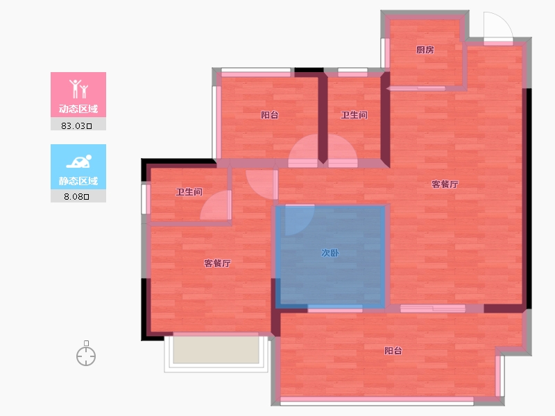 河南省-南阳市-大唐美泉世家-73.21-户型库-动静分区