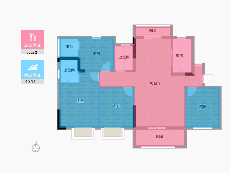 湖北省-随州市-公园三号-94.97-户型库-动静分区