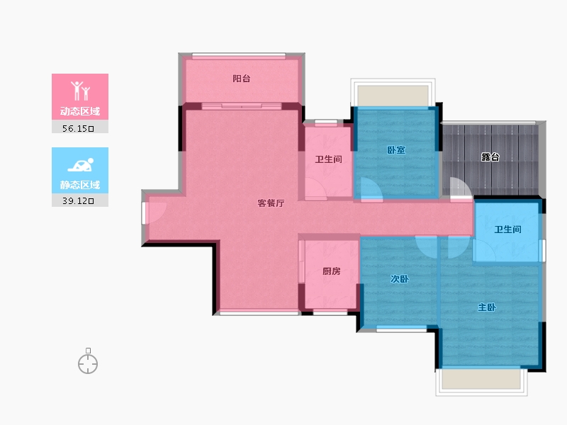 海南省-海口市-南海幸福汇三期-93.97-户型库-动静分区