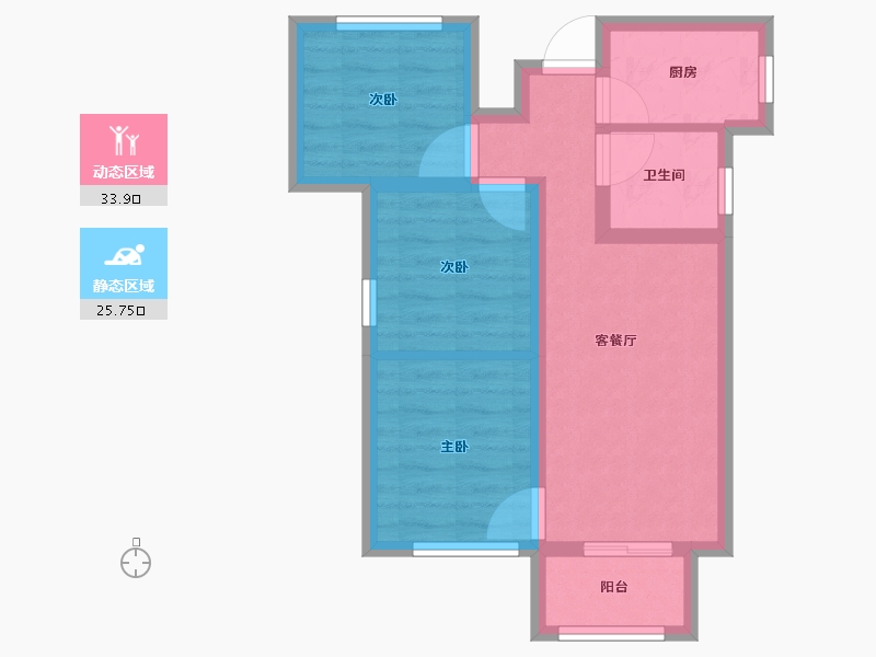 陕西省-宝鸡市-三迪金域中央3期-52.00-户型库-动静分区