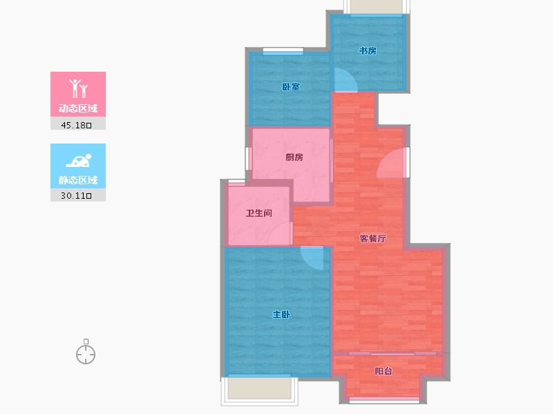 浙江省-湖州市-富力绿地西湖观邸-68.23-户型库-动静分区