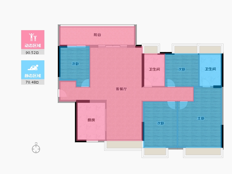 广东省-湛江市-绿地新里海玥公馆-147.72-户型库-动静分区