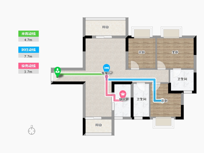 海南省-海口市-汇元文澜世家-80.24-户型库-动静线