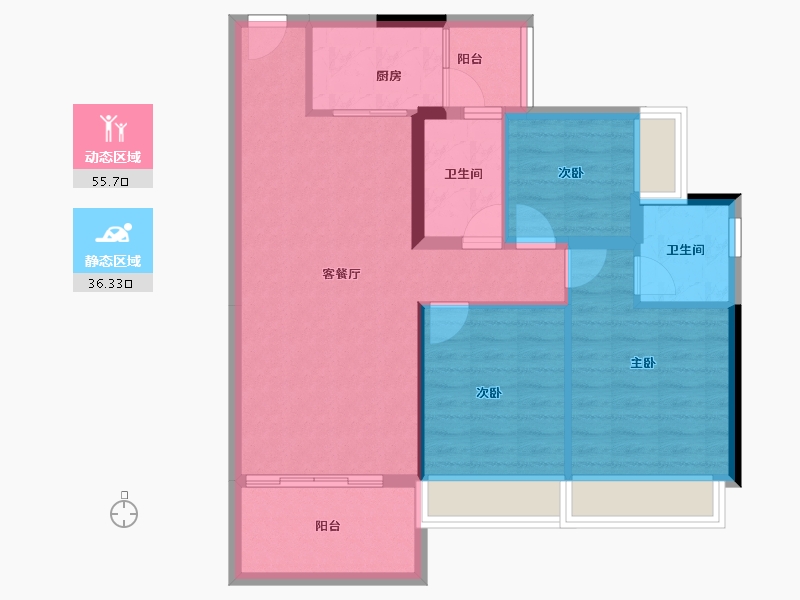 广东省-阳江市-国鼎名筑-82.83-户型库-动静分区