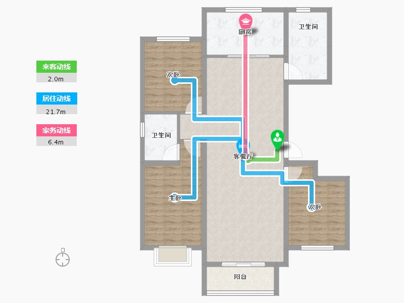 河北省-邢台市-水岸学府-110.82-户型库-动静线