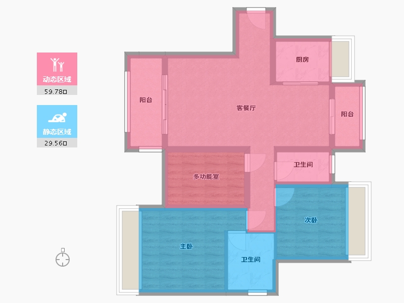 广东省-江门市-骏景湾领誉-79.57-户型库-动静分区