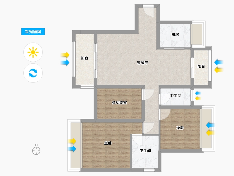 广东省-江门市-骏景湾领誉-79.57-户型库-采光通风