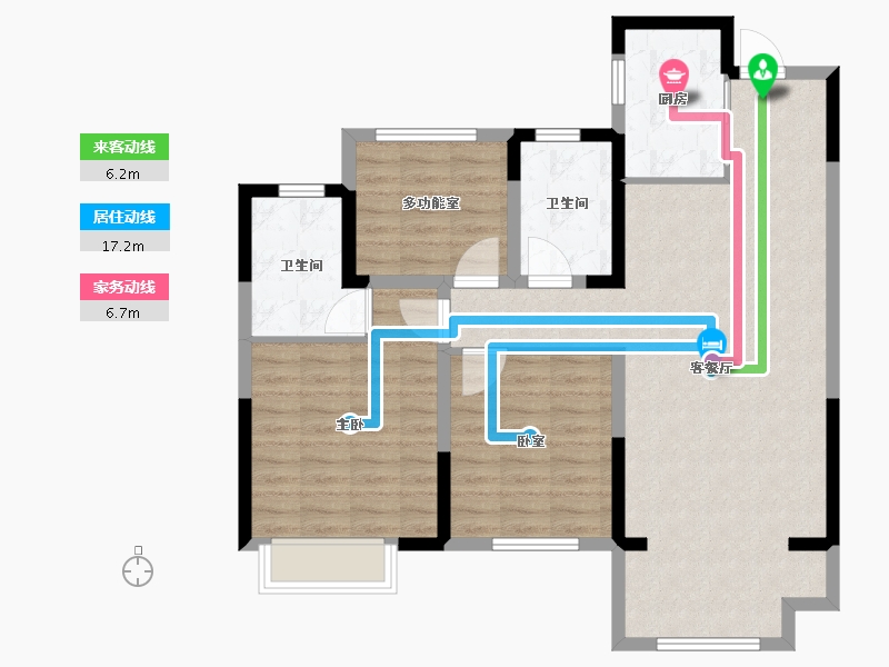 安徽省-蚌埠市-文德江山府-92.00-户型库-动静线