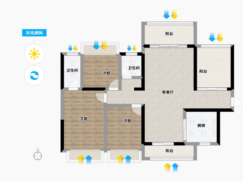 广东省-湛江市-旭阳热带森林-107.55-户型库-采光通风