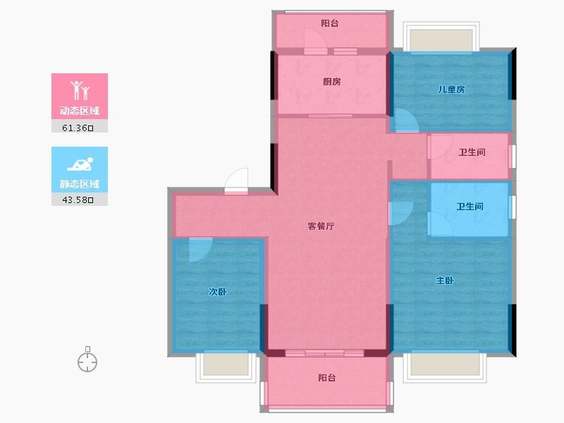 江西省-赣州市-寻乌碧桂园-94.40-户型库-动静分区