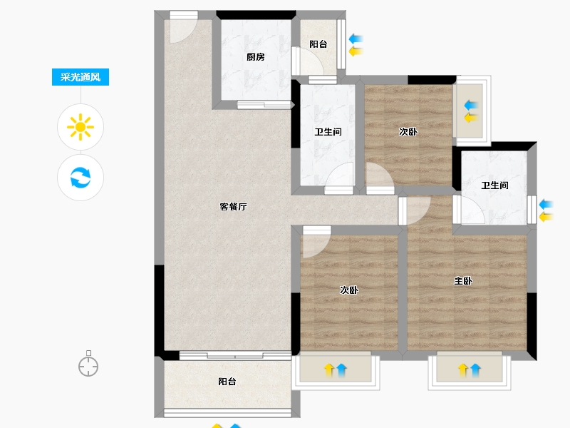 广东省-阳江市-文华峯境-80.08-户型库-采光通风