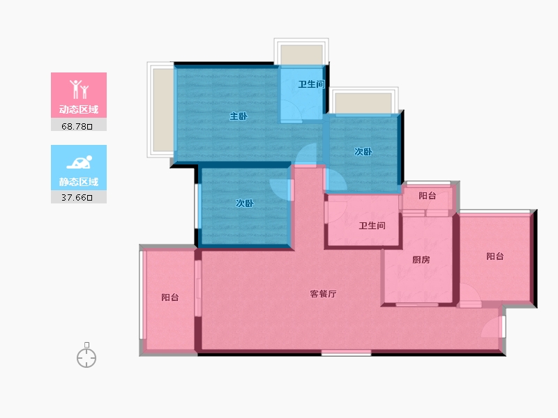 广东省-湛江市-公园一号-94.72-户型库-动静分区