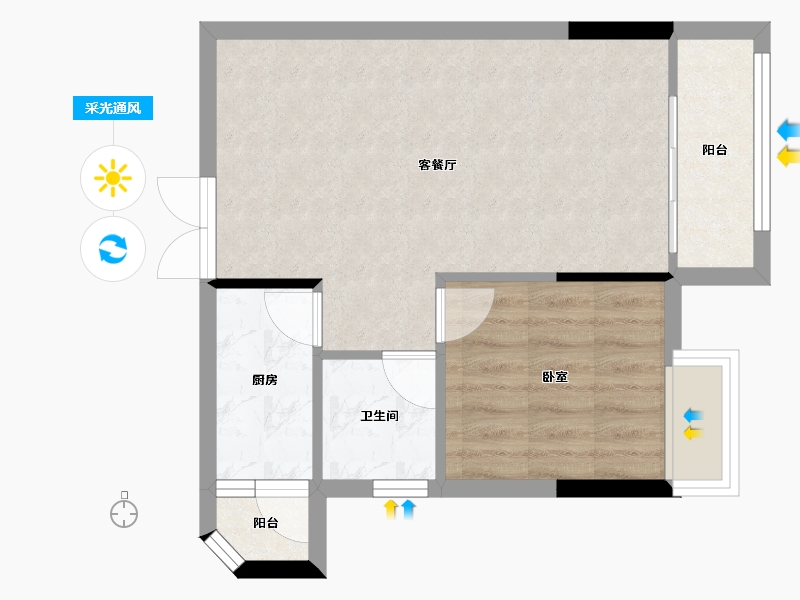 广东省-阳江市-海陵岛·海怡新邨-47.17-户型库-采光通风