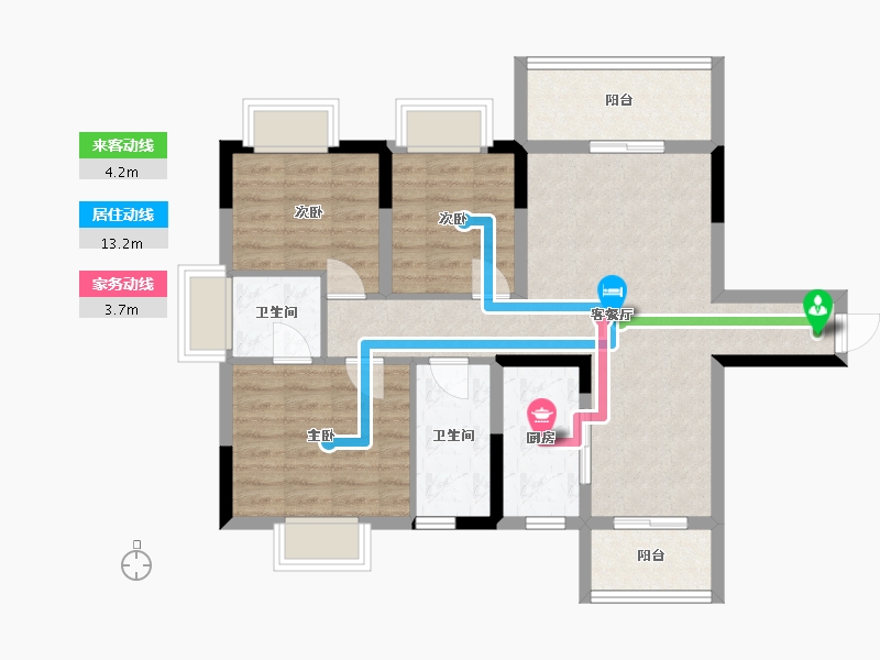 海南省-海口市-汇元文澜世家-80.06-户型库-动静线