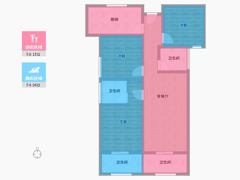 陕西省-宝鸡市-瑞丰上都-101.19-户型库-动静分区