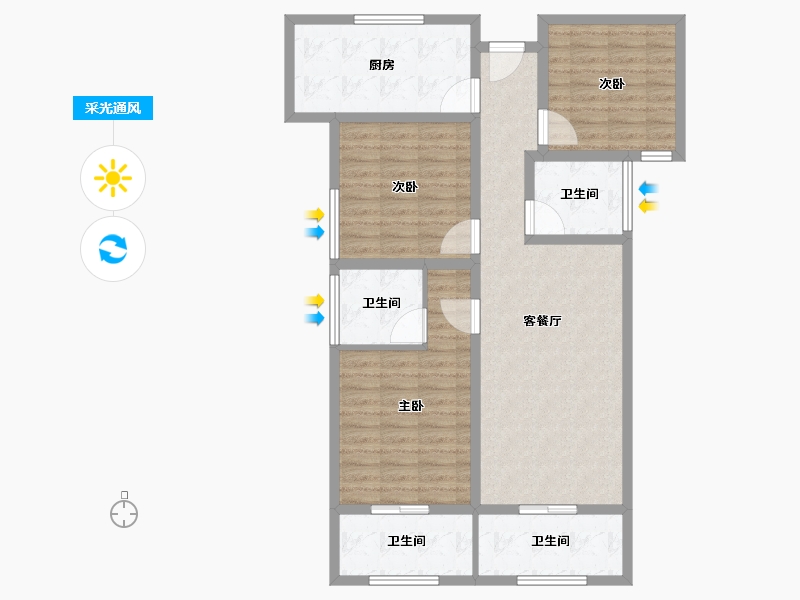 陕西省-宝鸡市-瑞丰上都-101.19-户型库-采光通风