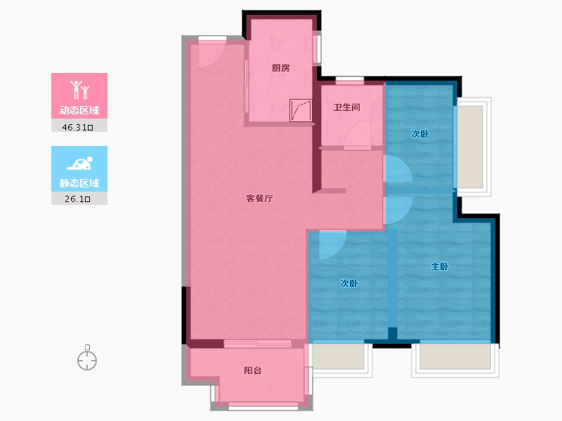 广东省-东莞市-保利悦湖公馆-66.00-户型库-动静分区