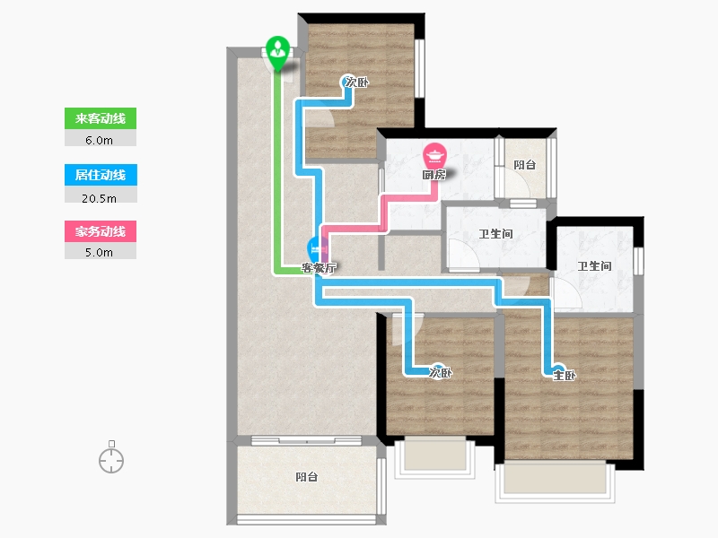 广东省-湛江市-盛和园-85.39-户型库-动静线