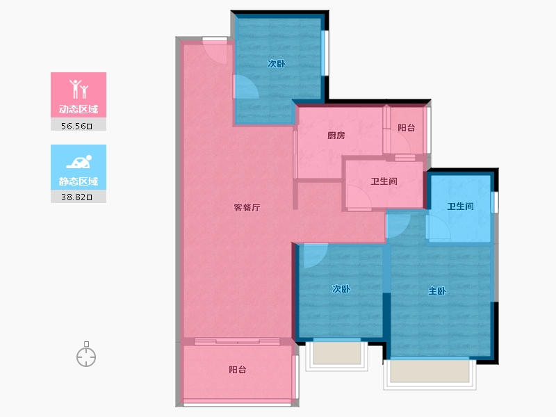 广东省-湛江市-盛和园-85.39-户型库-动静分区