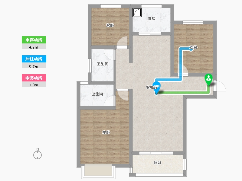 陕西省-宝鸡市-壹号公园-95.00-户型库-动静线