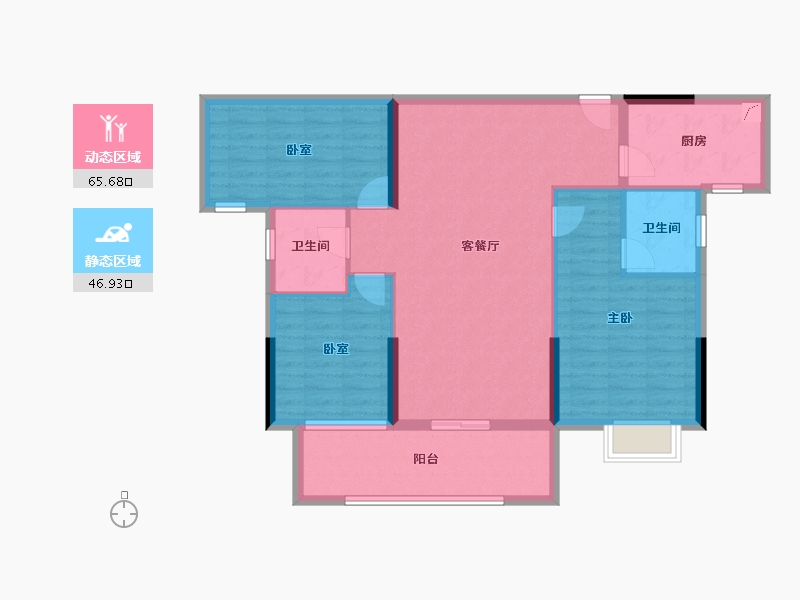 湖北省-黄石市-金銮龙吟湾-101.60-户型库-动静分区