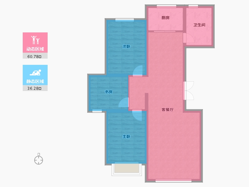 甘肃省-张掖市-馨隆熙苑-87.20-户型库-动静分区