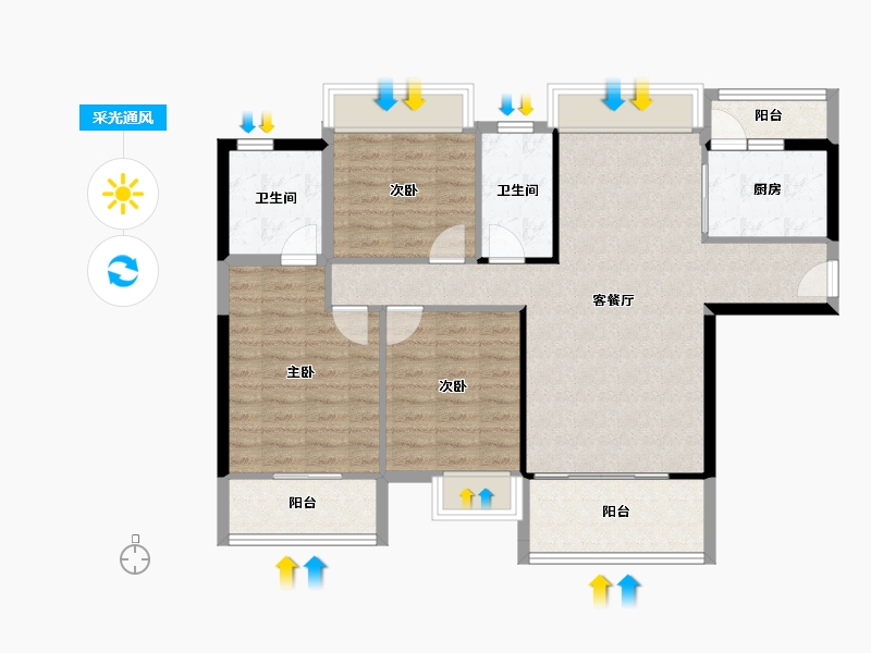 广东省-阳江市-文华峯境-96.14-户型库-采光通风