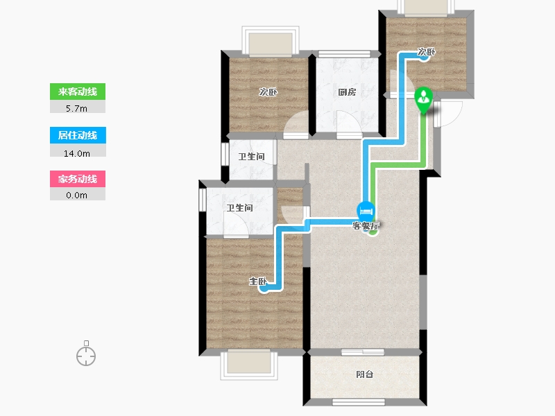 陕西省-宝鸡市-三迪金域中央3期-79.25-户型库-动静线