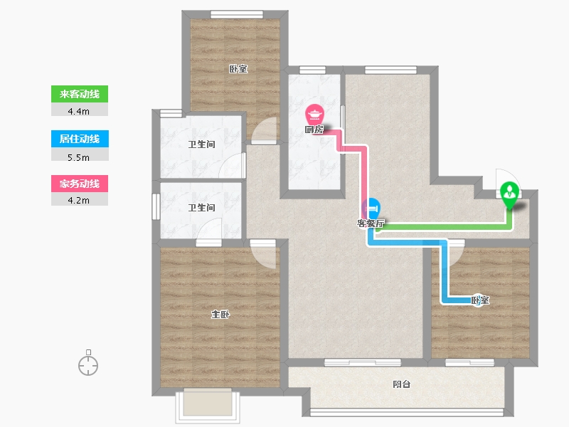 山东省-威海市-​威海万达广场-96.00-户型库-动静线