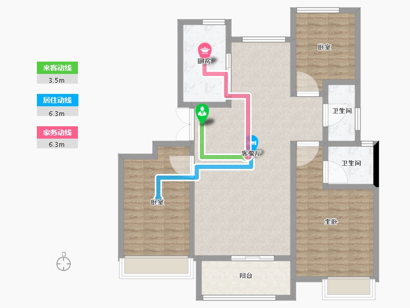 河南省-许昌市-恒达玖玺府-108.80-户型库-动静线