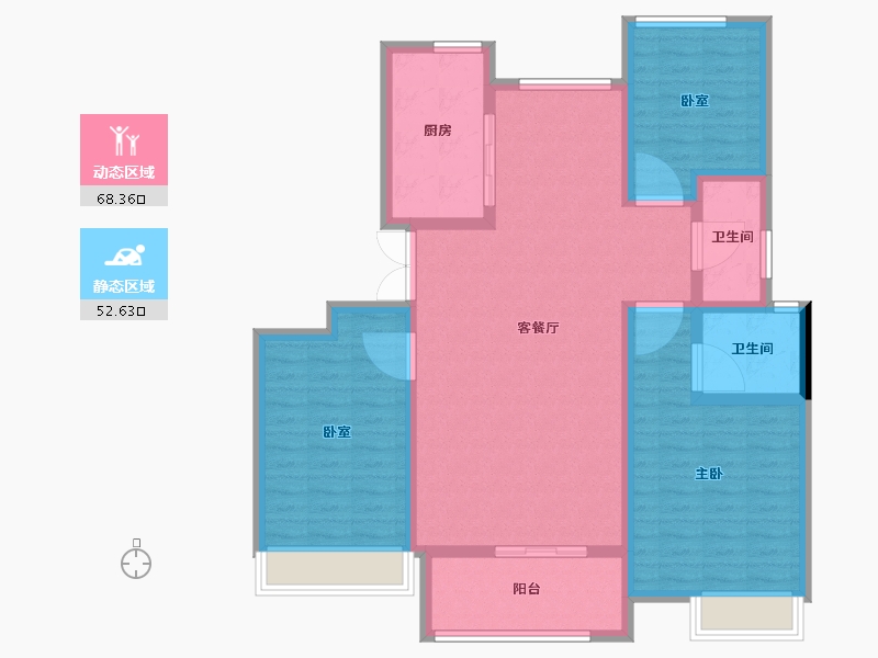 河南省-许昌市-恒达玖玺府-108.80-户型库-动静分区