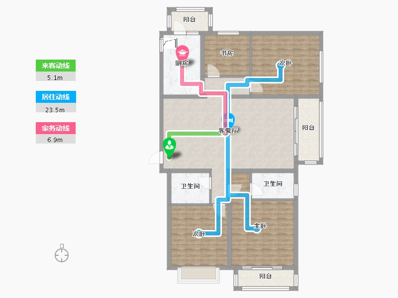 山西省-忻州市-国力花园五期-129.31-户型库-动静线