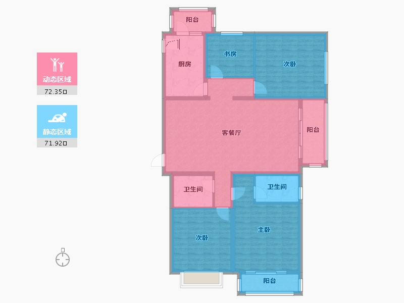 山西省-忻州市-国力花园五期-129.31-户型库-动静分区