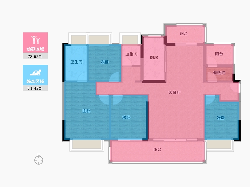 广东省-梅州市-五华敏捷城-117.06-户型库-动静分区