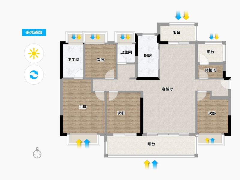 广东省-梅州市-五华敏捷城-117.06-户型库-采光通风