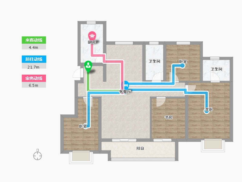 山东省-威海市-​威海万达广场-104.00-户型库-动静线