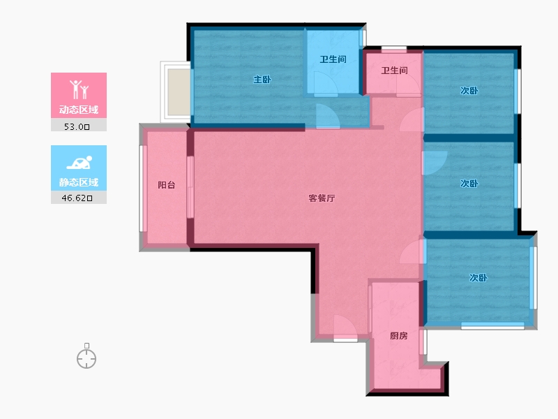 河南省-郑州市-谦祥·世茂万华城-92.00-户型库-动静分区