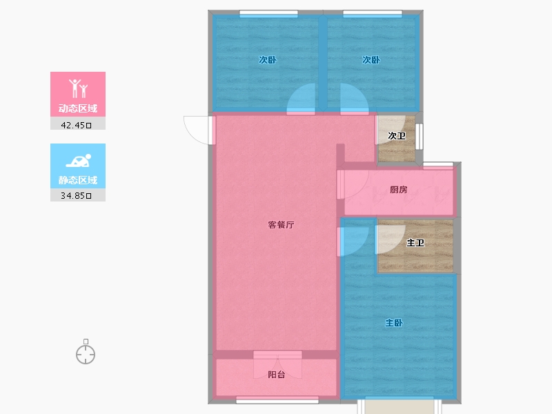 河北省-邢台市-繁荣里-74.45-户型库-动静分区