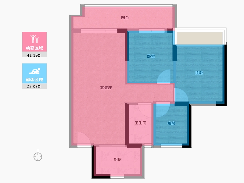 广东省-湛江市-绿地新里海玥公馆-56.58-户型库-动静分区