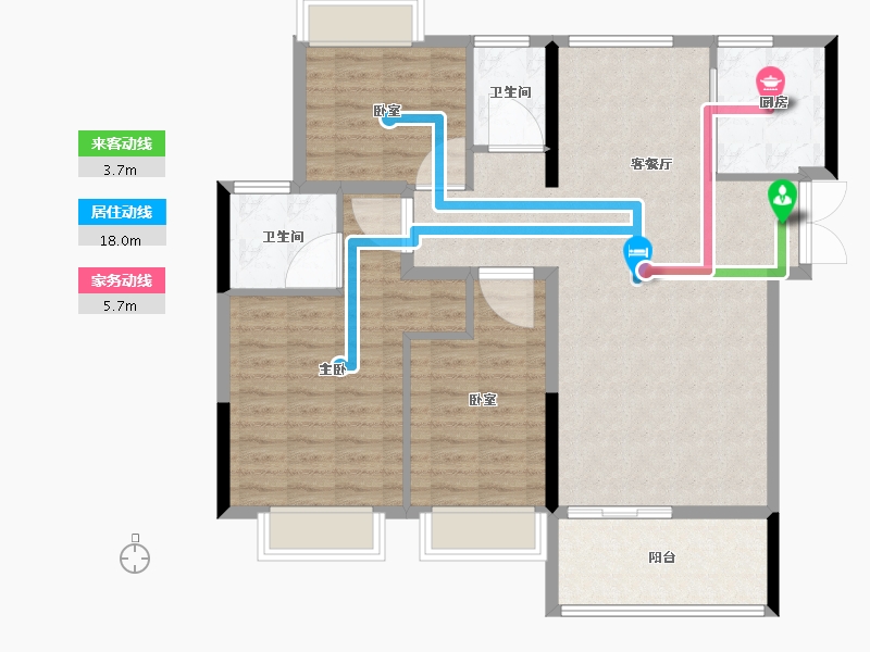 河南省-许昌市-恒达玖玺府-104.01-户型库-动静线