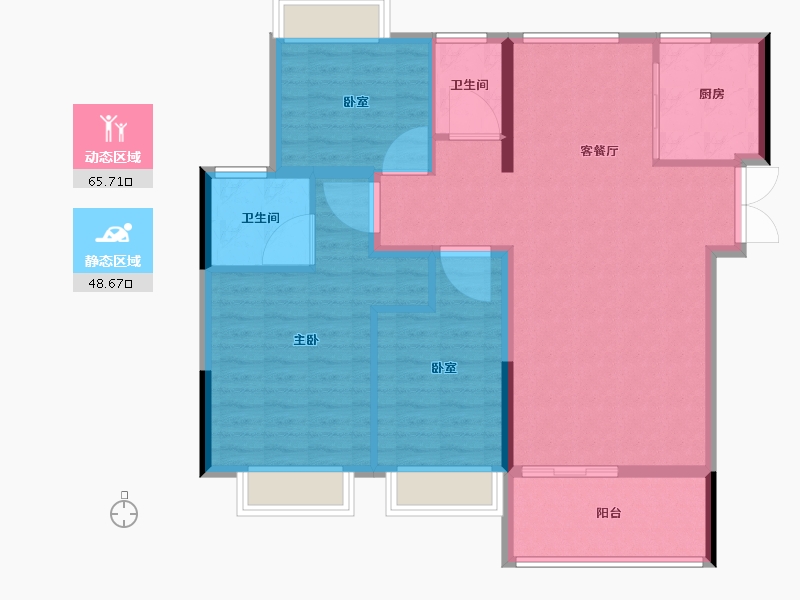 河南省-许昌市-恒达玖玺府-104.01-户型库-动静分区