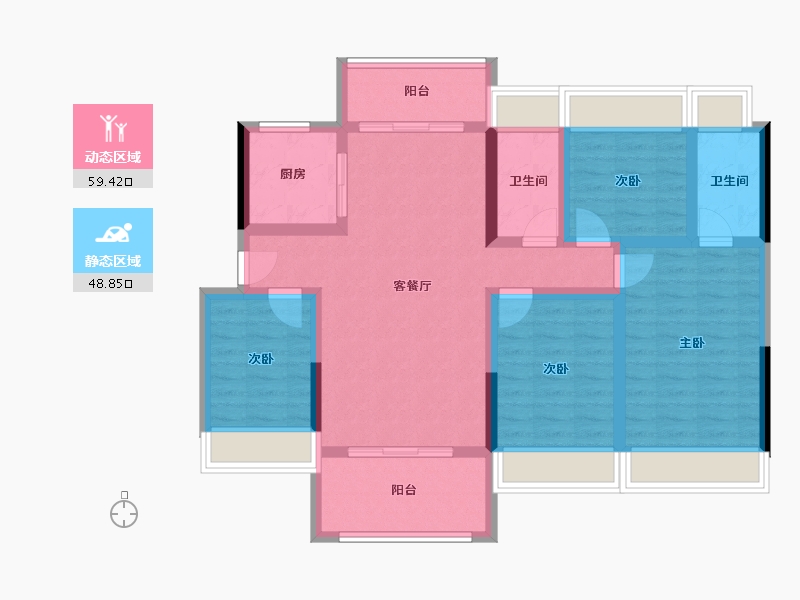 广东省-阳江市-国鼎名筑-95.54-户型库-动静分区