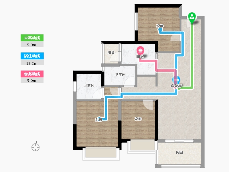 广东省-湛江市-盛和园-83.95-户型库-动静线