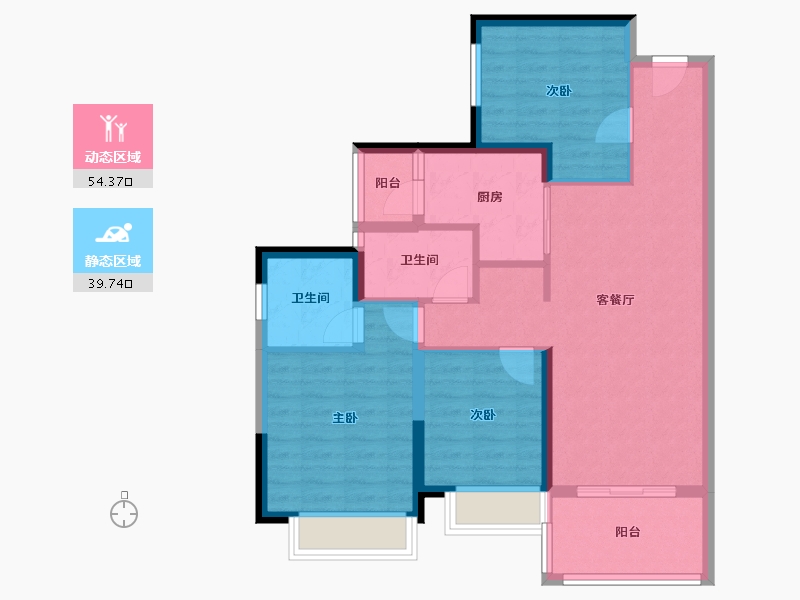 广东省-湛江市-盛和园-83.95-户型库-动静分区