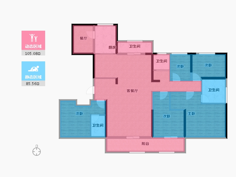 陕西省-宝鸡市-碧桂园学府壹号-171.45-户型库-动静分区