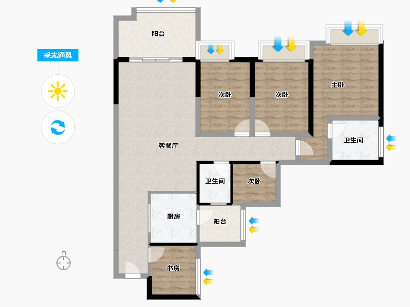 广东省-湛江市-公园一号-112.66-户型库-采光通风