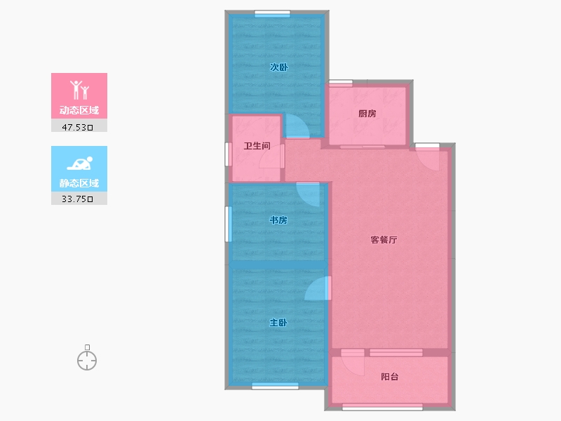 辽宁省-沈阳市-金沙巴黎花园-74.52-户型库-动静分区